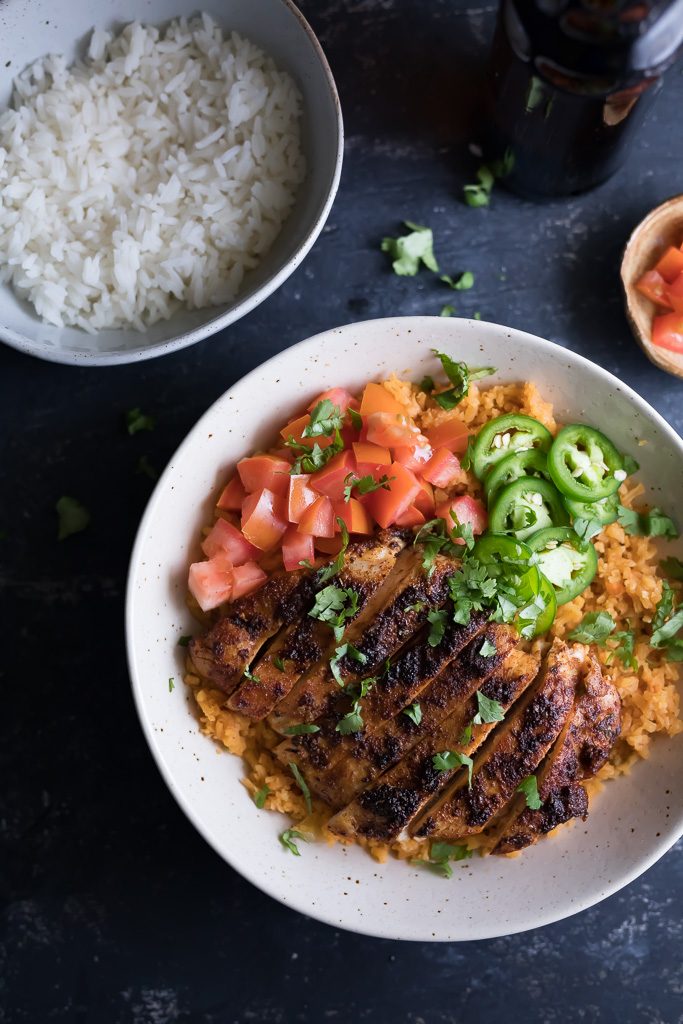 Closeup of the delicious Chipotle Chicken with White Queso Cheese Sauce