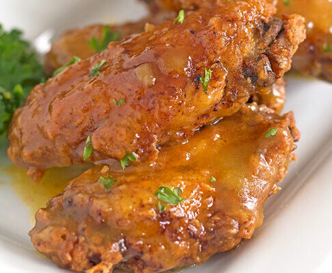 wings on white plate