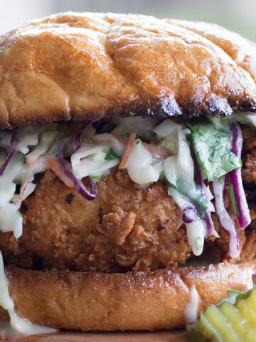 Sandwich on cutting board