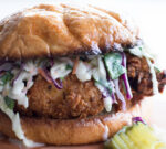 Sandwich on cutting board