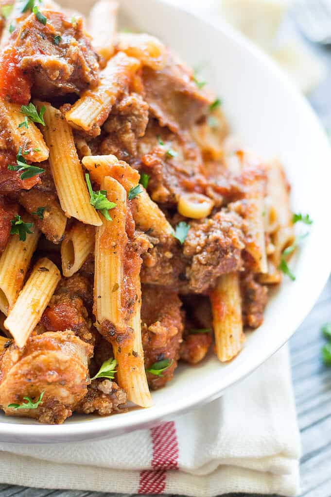 Spicy Italian Sausage Marinara Pasta DSC_0419-3