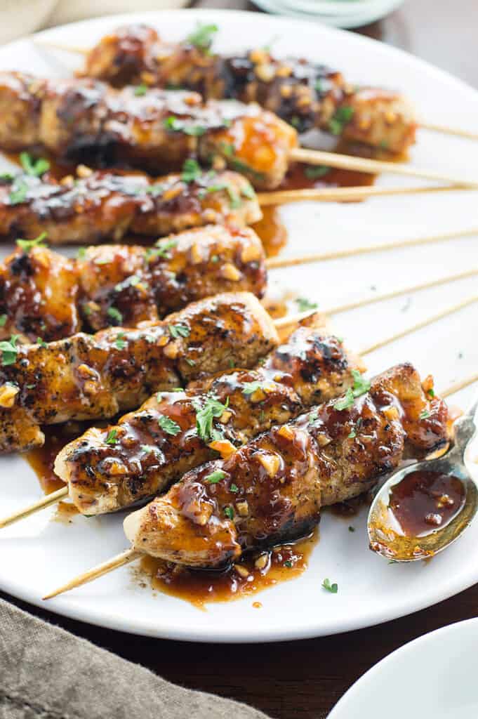 I made these delicious Apricot and Ginger Glazed Chicken Skewers for dinner the other night and now my hubby is asking for them again! Husband approved!