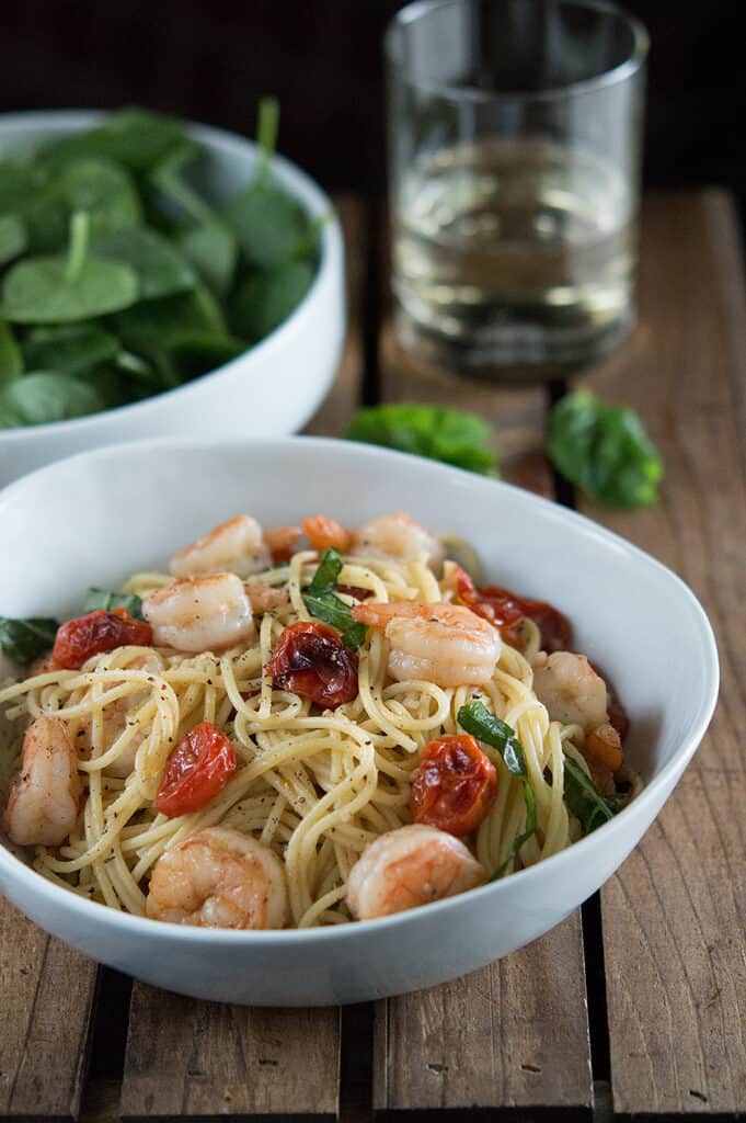 Shrimp and Roasted Tomato Pasta with Garlic Wine Sauce dsc_0538