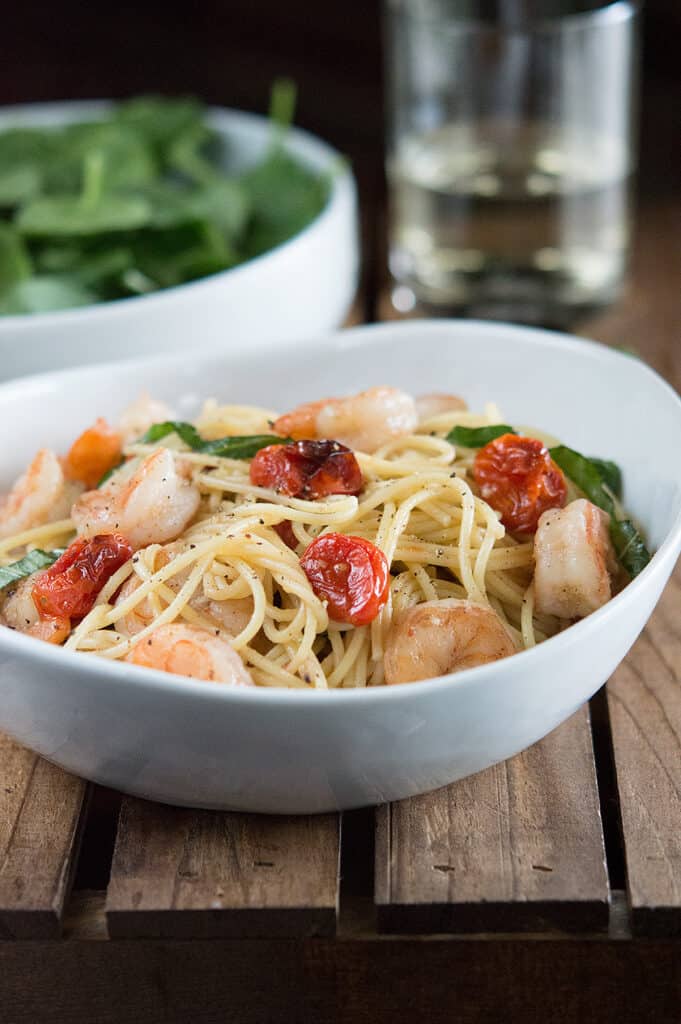 Shrimp and Roasted Tomato Pasta with Garlic Wine Sauce dsc_0547