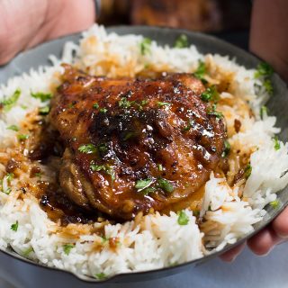 Crispy One Pan Honey Garlic Ethiopian Berbere Chicken Thighs