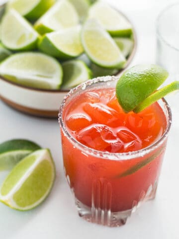 These Hawaiian Li Hing Mui Margaritas are a Hawaiian favorite. It's a spin on the classic margarita! This recipe will allow you to have the traditional margarita or the popular Li Hing Mui Margarita either way.