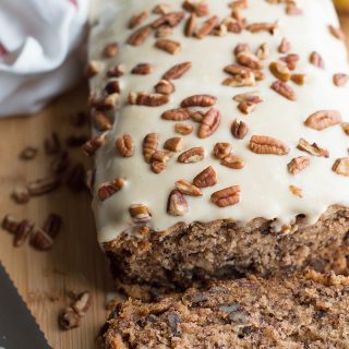 Sour Cream Banana Bread with Toasted Pecans served