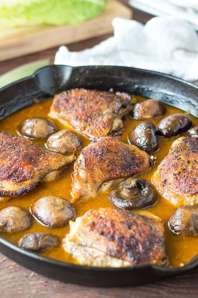 Easy One Pan Golden Mushroom Chicken