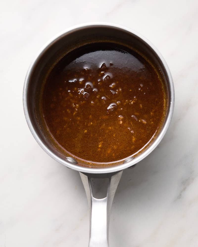 Sauce in sauce pan. 