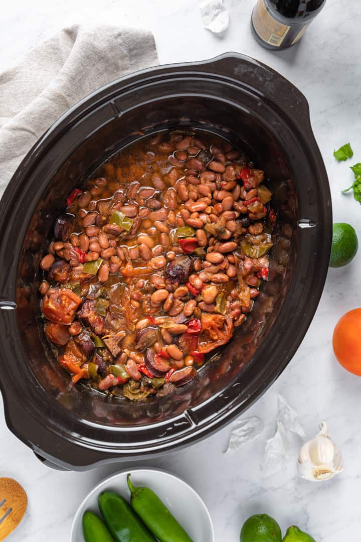 Easy Slow Cooker Charro Beans - Savory Spicerack