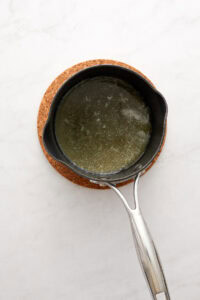 Melted butter in saucepan