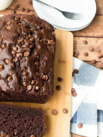 This Easy and Super Moist Sour Cream Chocolate Bread reminds me of a cakey type brownie. I could just eat this forever and a day!