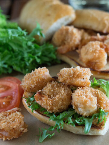 ajun Panko Crusted Shrimp Po Boys