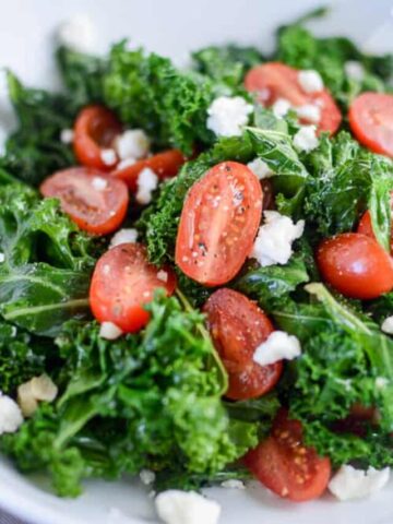 Kale and Tomatoes Sauteed in Garlic Brown Butter