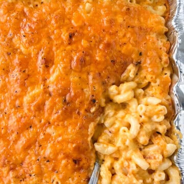 Baked mac and cheese in foil pan