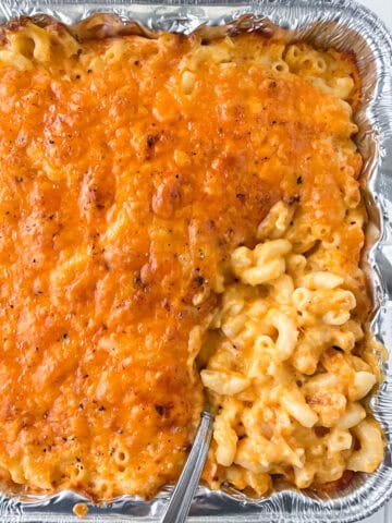 Baked mac and cheese in foil pan