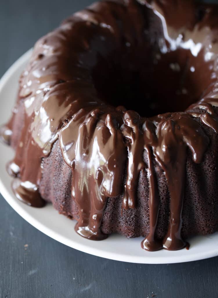 Closeup on the incredibly delicious and Super Moist Chocolate Cake