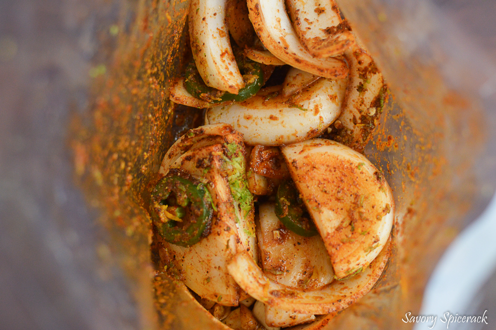 Plopping all of the ingredients in a plastic food storage bag