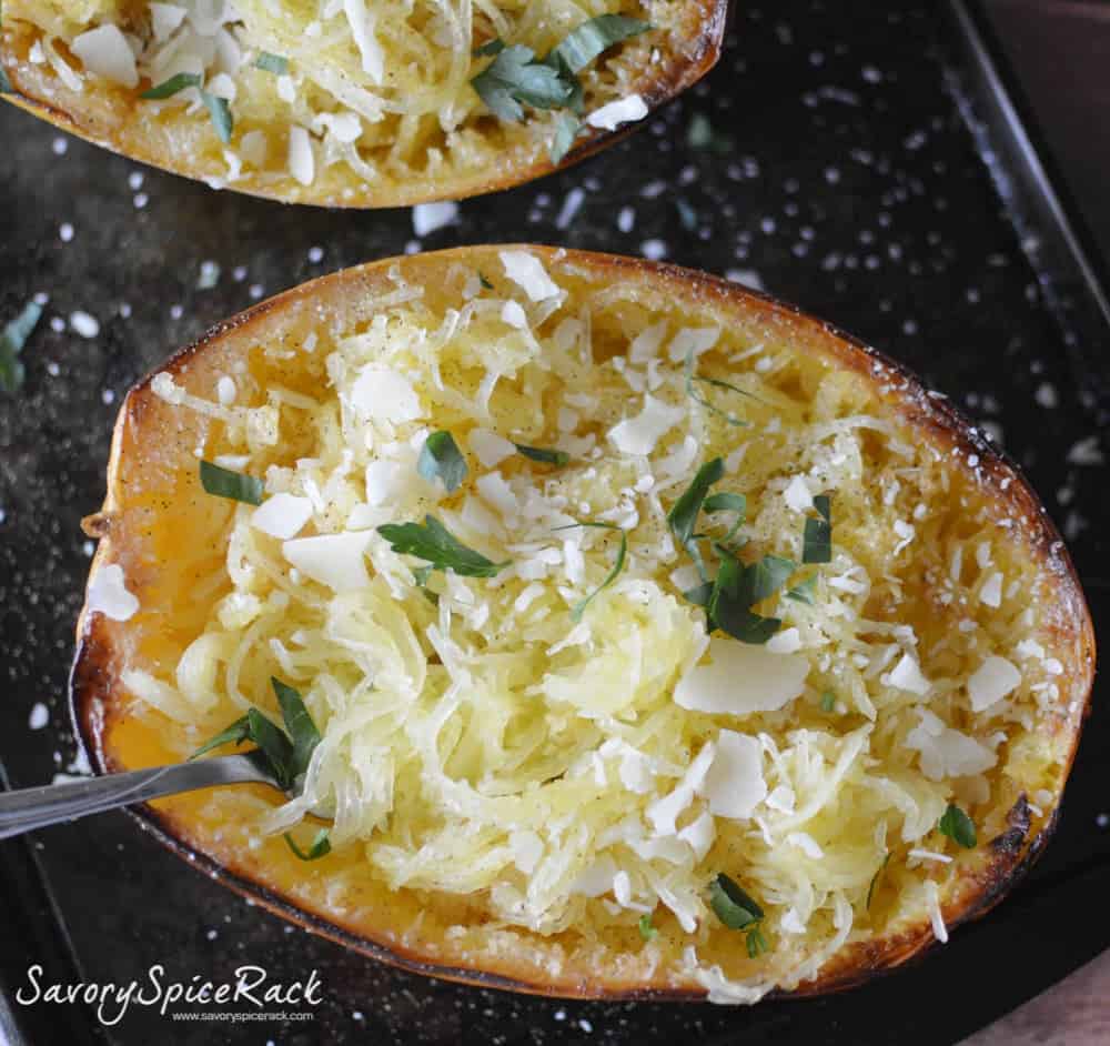 garlic parmesan spaghetti squash