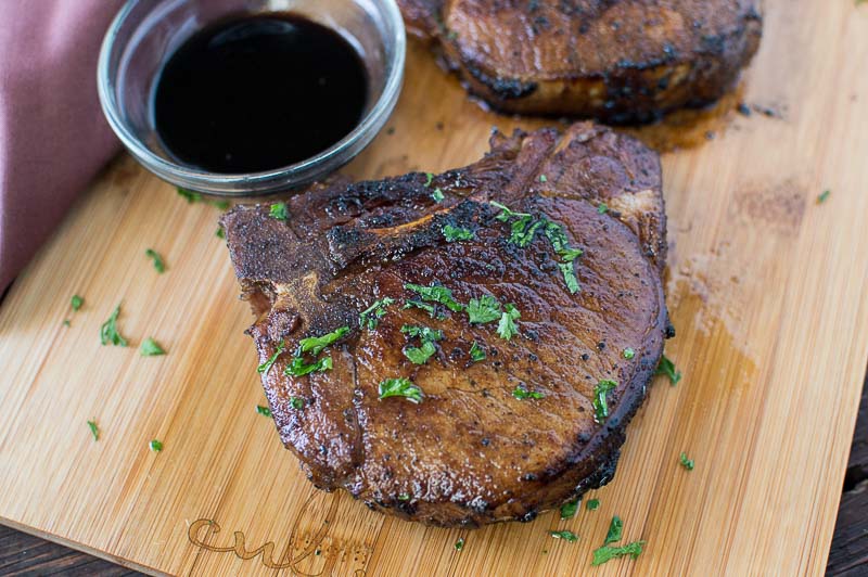 Perfectly Cooked Pork Chops with Balsamic Brown Sugar Glaze