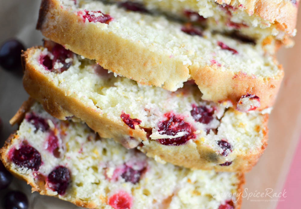 sliced cranberry orange bread
