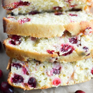 Sliced cranberry orange bread