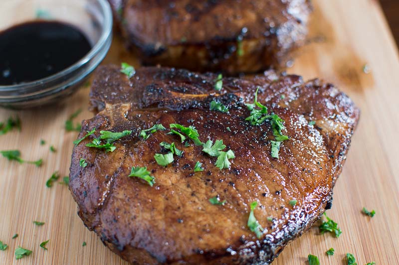 Perfectly Cooked Pork Chops with Balsamic Brown Sugar Glaze