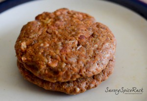 Each patty that has cheese on it is covered with the patties that have no cheese