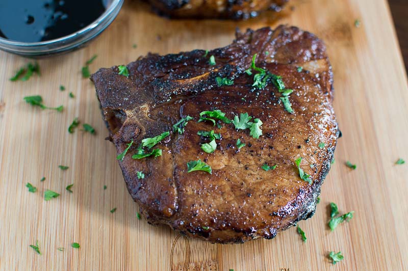 Perfectly Cooked Pork Chops with Balsamic Brown Sugar Glaze